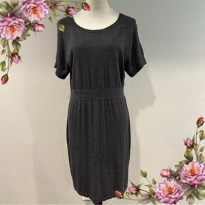 Worthington casual short sleeve charcoal color midi sweater Dress size XL